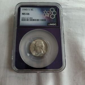 1945-S Jefferson Nickel NGC MS66 - Certified Silver Tone